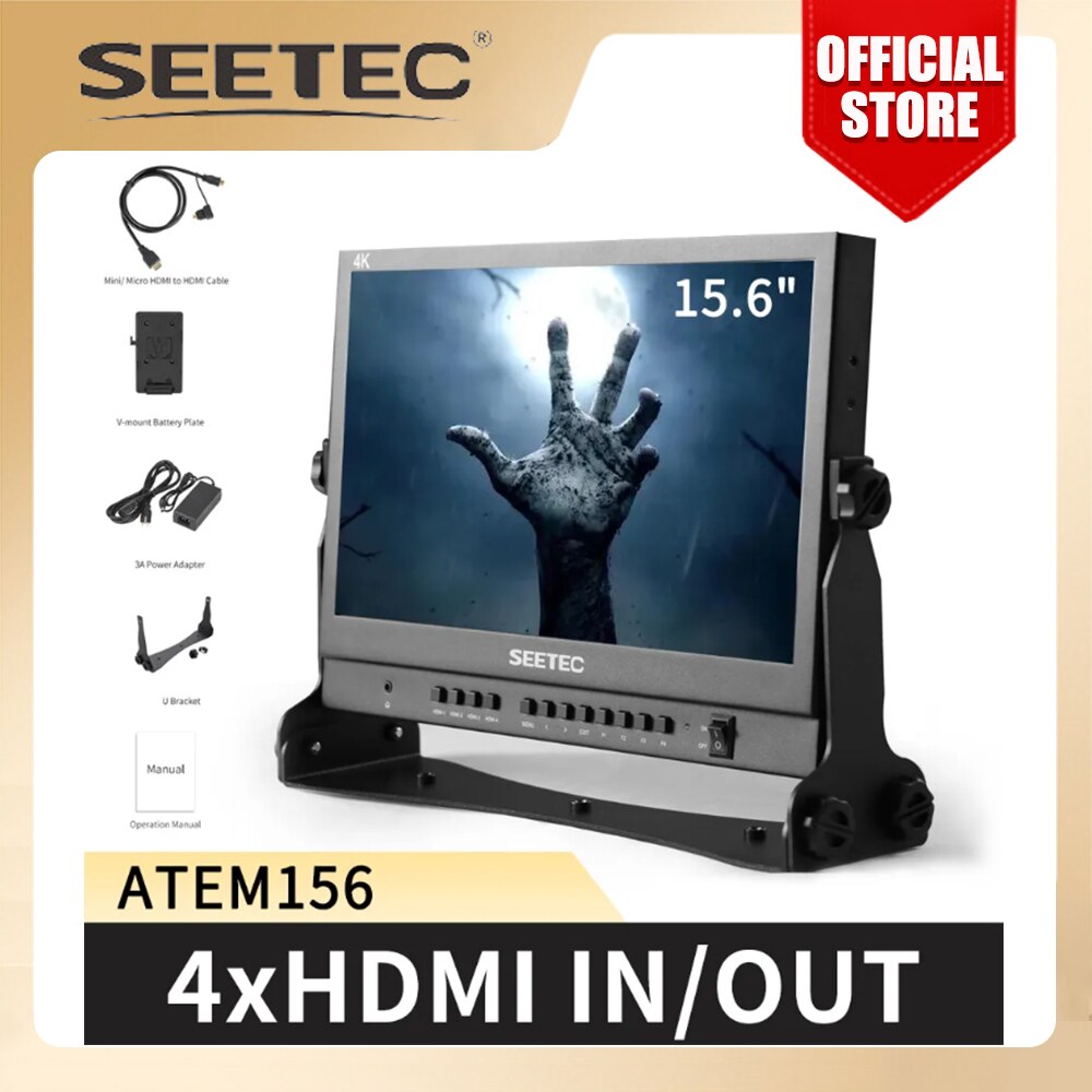 SEETEC ̺ Ʈ   , ATEM156, 4 HDMI Է , ATEM ̴, 15.6 ġ